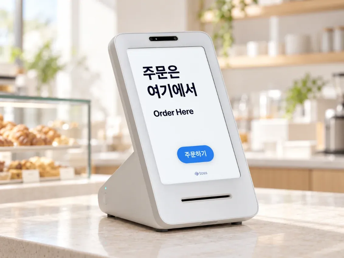 카페 카운터에 놓인 토스 프론트 2 화이트